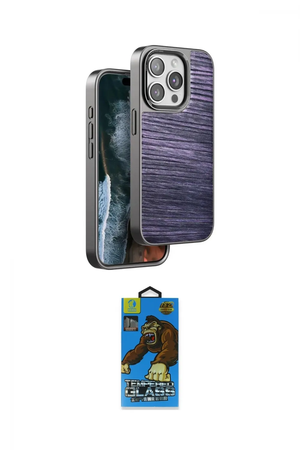 ieg™ iPhone 14 Pro Kılıf Atlas Minimal Özel Seri - Siyah 18D Cam Ekran Koruyucu