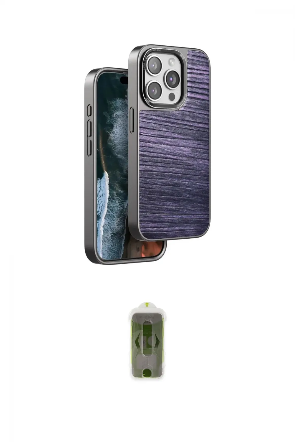 ieg™ iPhone 14 Pro Kılıf Atlas Minimal Özel Seri - Siyah Joko Magic 5D Hayalet Cam