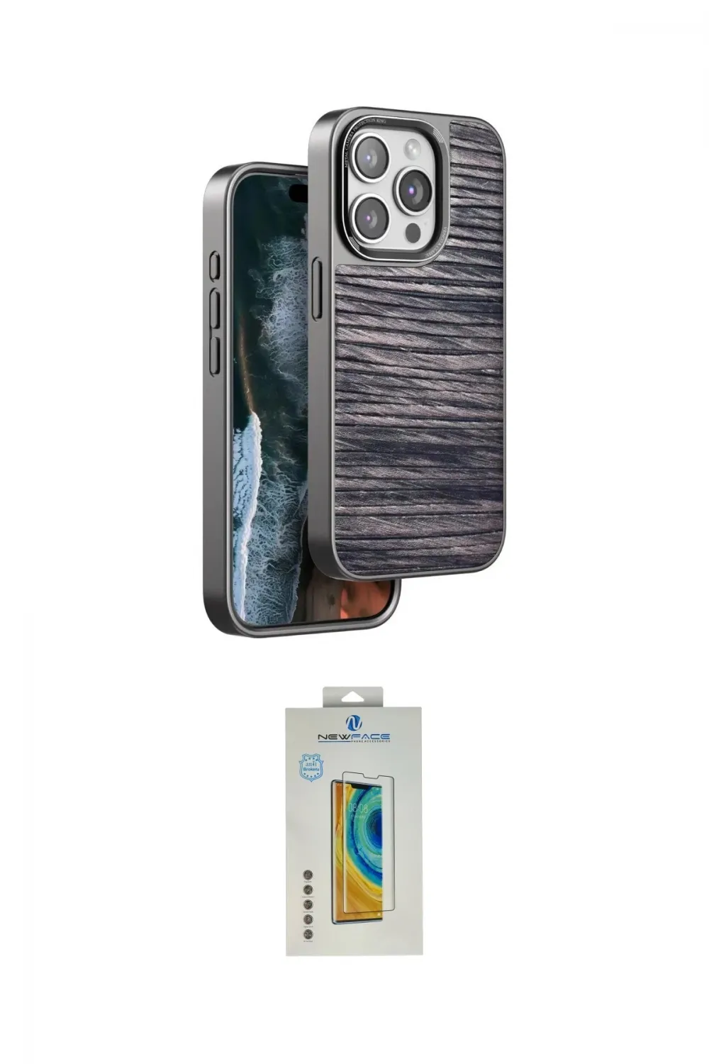 ieg™ iPhone 14 Pro Kılıf Atlas Minimal Özel Seri - Siyah Polymer Nano Ekran Koruyucu