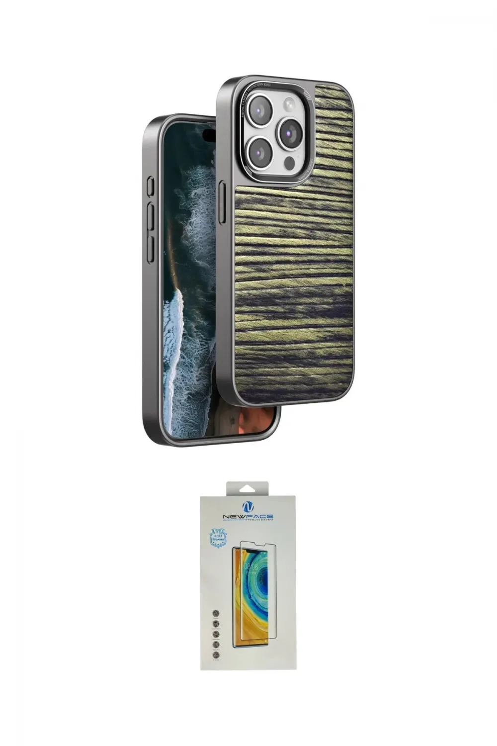 ieg™ iPhone 14 Pro Kılıf Atlas Minimal Özel Seri - Siyah Polymer Nano Ekran Koruyucu