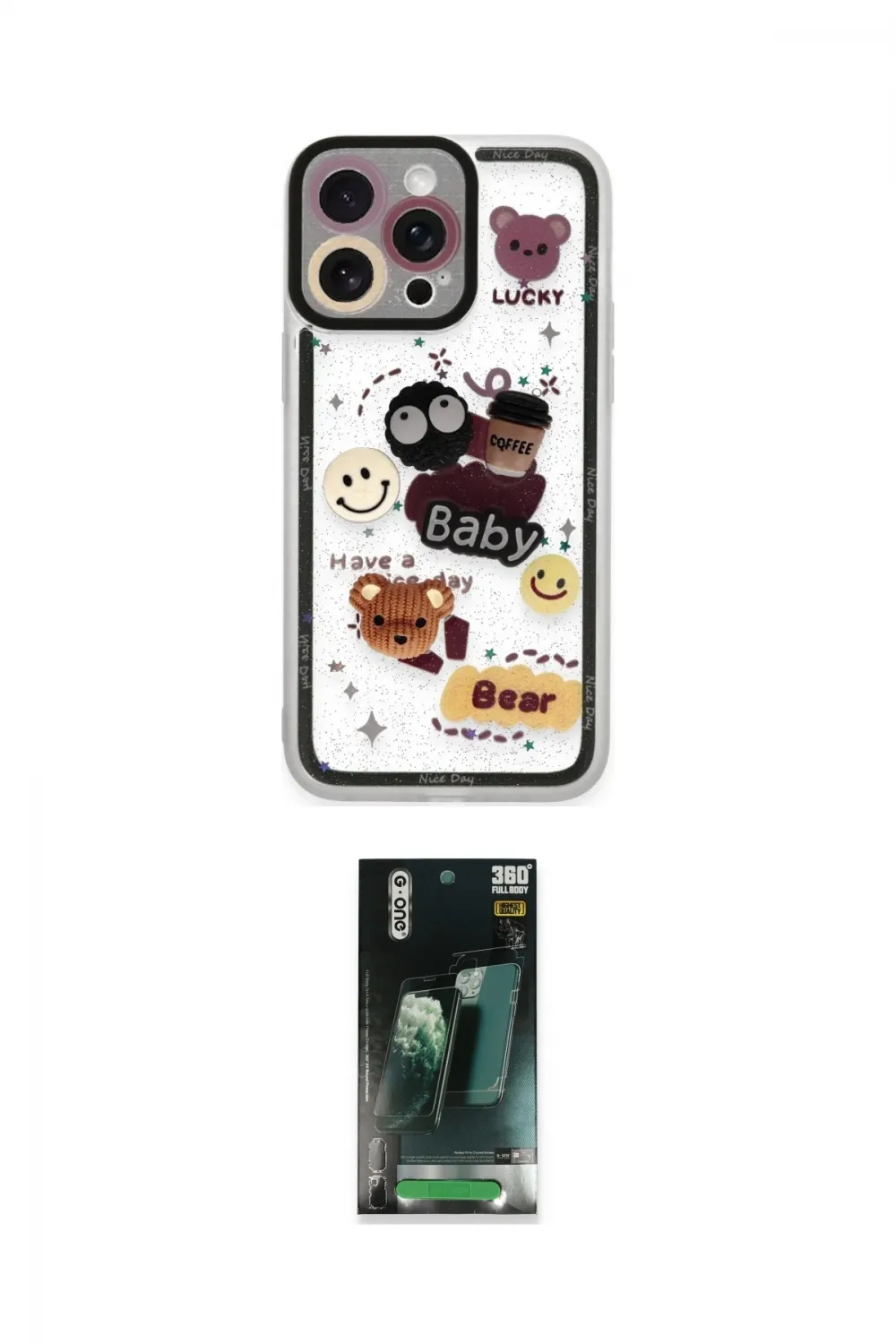 ieg™ iPhone 14 Pro Kılıf Çekirdek Asil - Siyah 360 Mat Full Body Arka Koruyucu