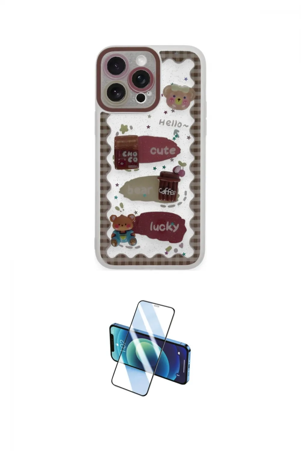 ieg™ iPhone 14 Pro Kılıf Çekirdek Asil - Siyah 3D Antistatik Cam Ekran Koruyucu