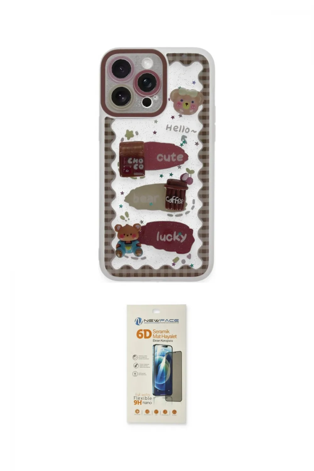 ieg™ iPhone 14 Pro Kılıf Çekirdek Asil - Siyah 6D Mat Seramik Hayalet Nano Ekran Koruyucu