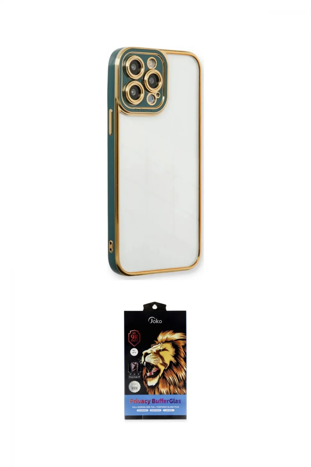 ieg™ iPhone 14 Pro Kılıf Çekirdek Klasik Serisi - Siyah Buffer Hayalet Cam Ekran Koruyucu