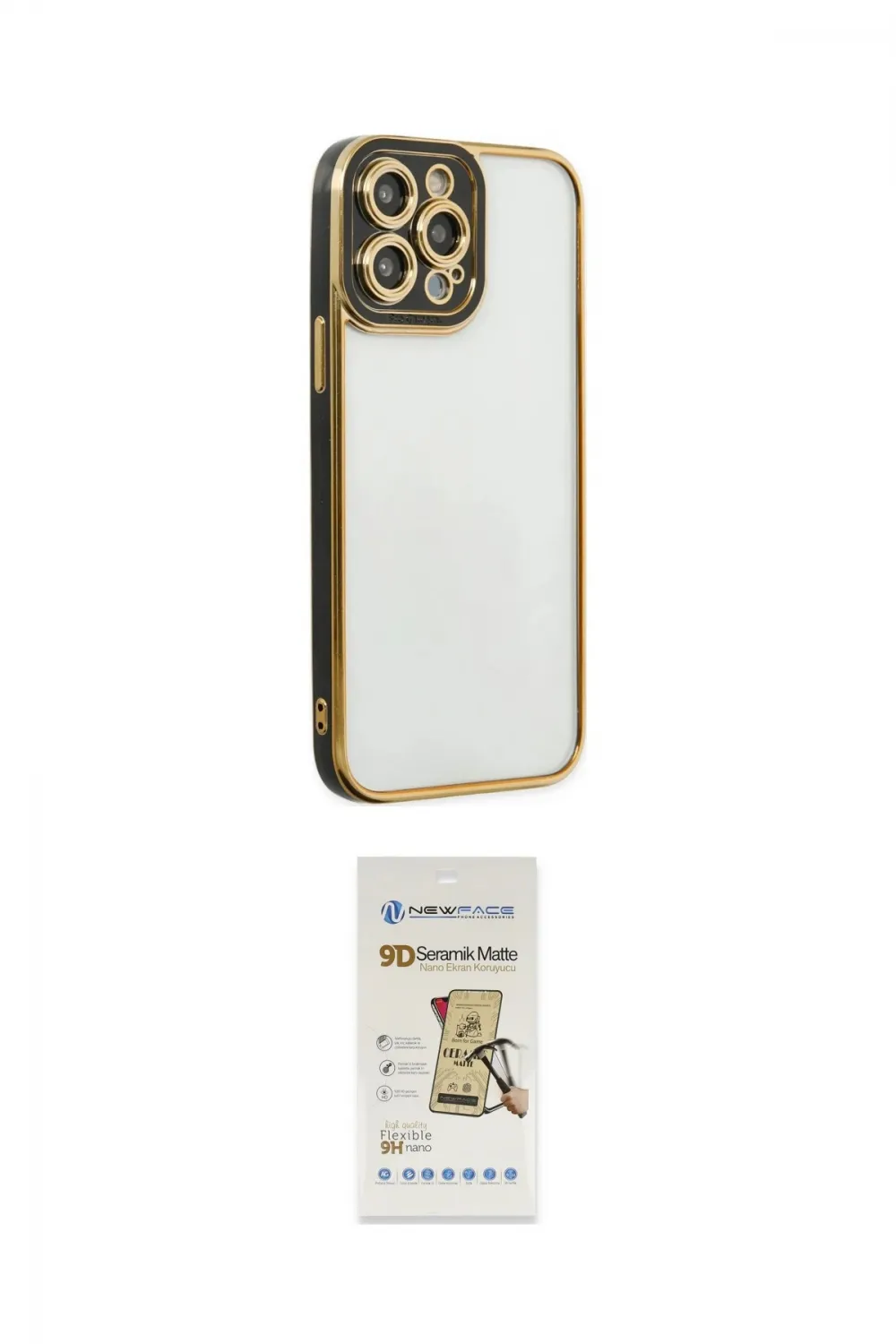 ieg™ iPhone 14 Pro Kılıf Çekirdek Klasik Serisi - Siyah Mat Seramik Nano Ekran Koruyucu
