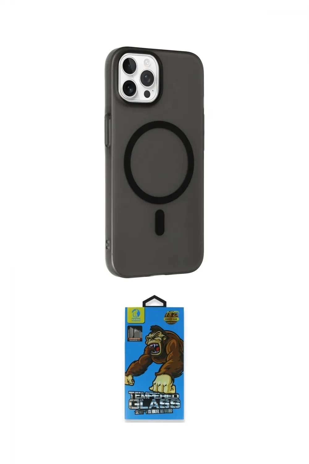ieg™ iPhone 14 Pro Kılıf Çekirdek Modern Prime - Siyah 18D Cam Ekran Koruyucu