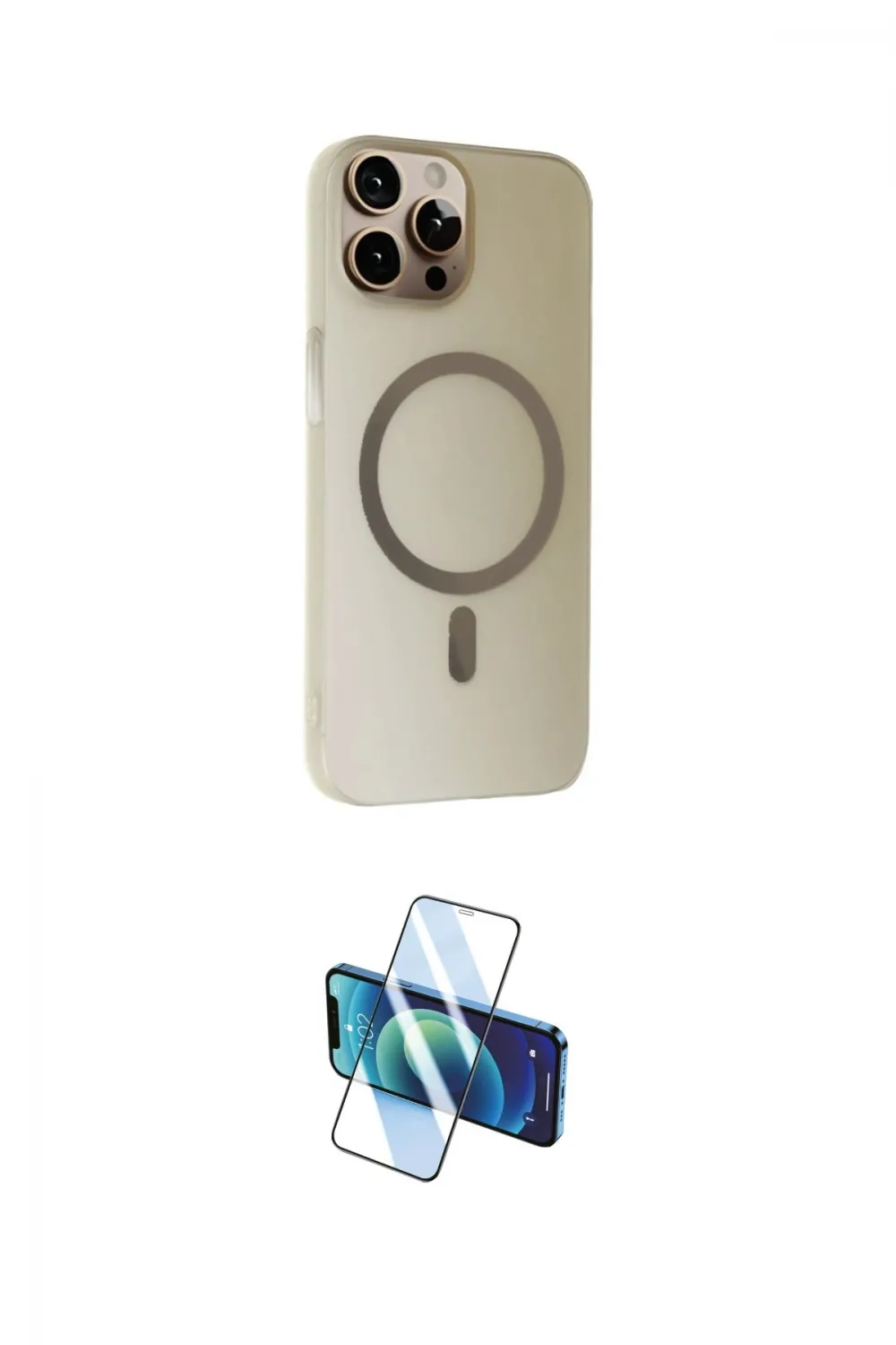 ieg™ iPhone 14 Pro Kılıf Çekirdek Modern Prime - Siyah 3D Antistatik Cam Ekran Koruyucu