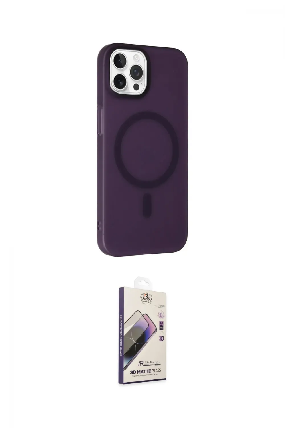 ieg™ iPhone 14 Pro Kılıf Çekirdek Modern Prime - Siyah Bilvis 3D Mat Cam Ekran Koruyucu