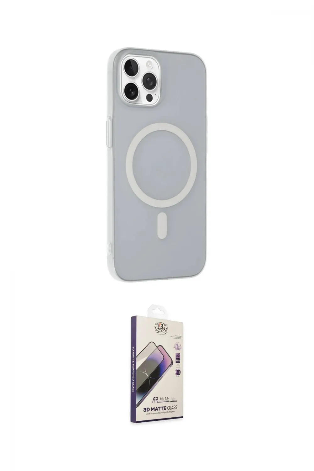 ieg™ iPhone 14 Pro Kılıf Çekirdek Modern Prime - Siyah Bilvis 3D Mat Cam Ekran Koruyucu