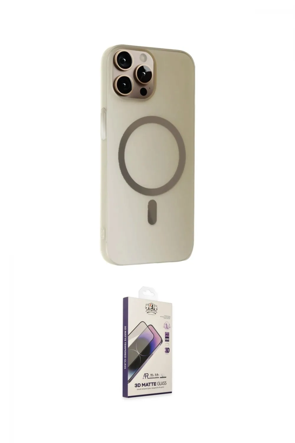 ieg™ iPhone 14 Pro Kılıf Çekirdek Modern Prime - Siyah Bilvis 3D Mat Cam Ekran Koruyucu