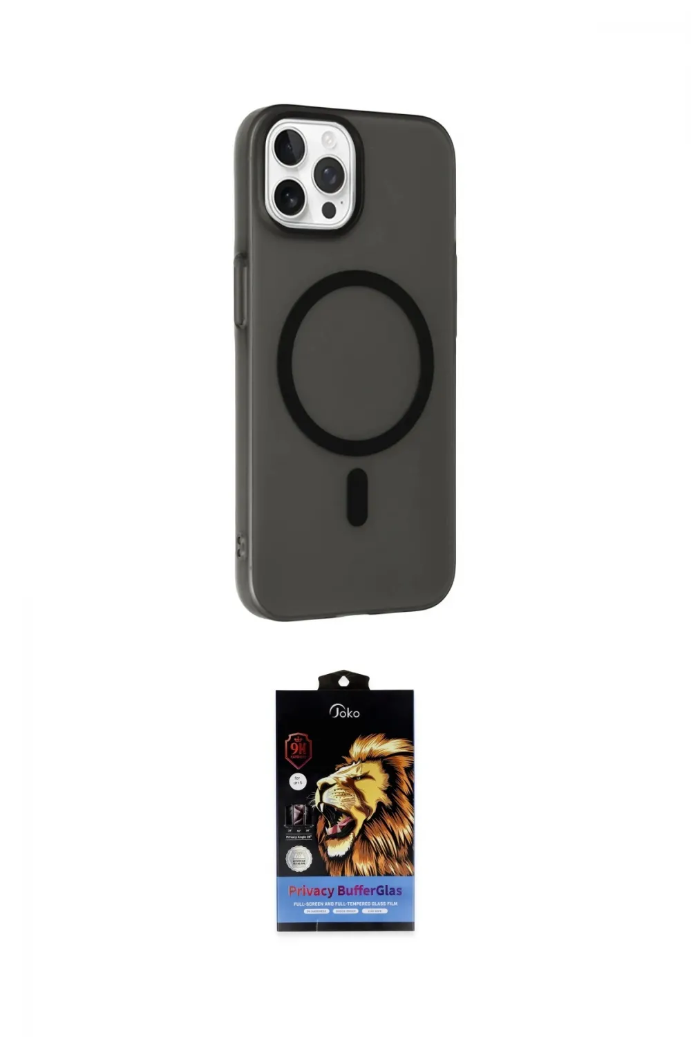 ieg™ iPhone 14 Pro Kılıf Çekirdek Modern Prime - Siyah Buffer Hayalet Cam Ekran Koruyucu