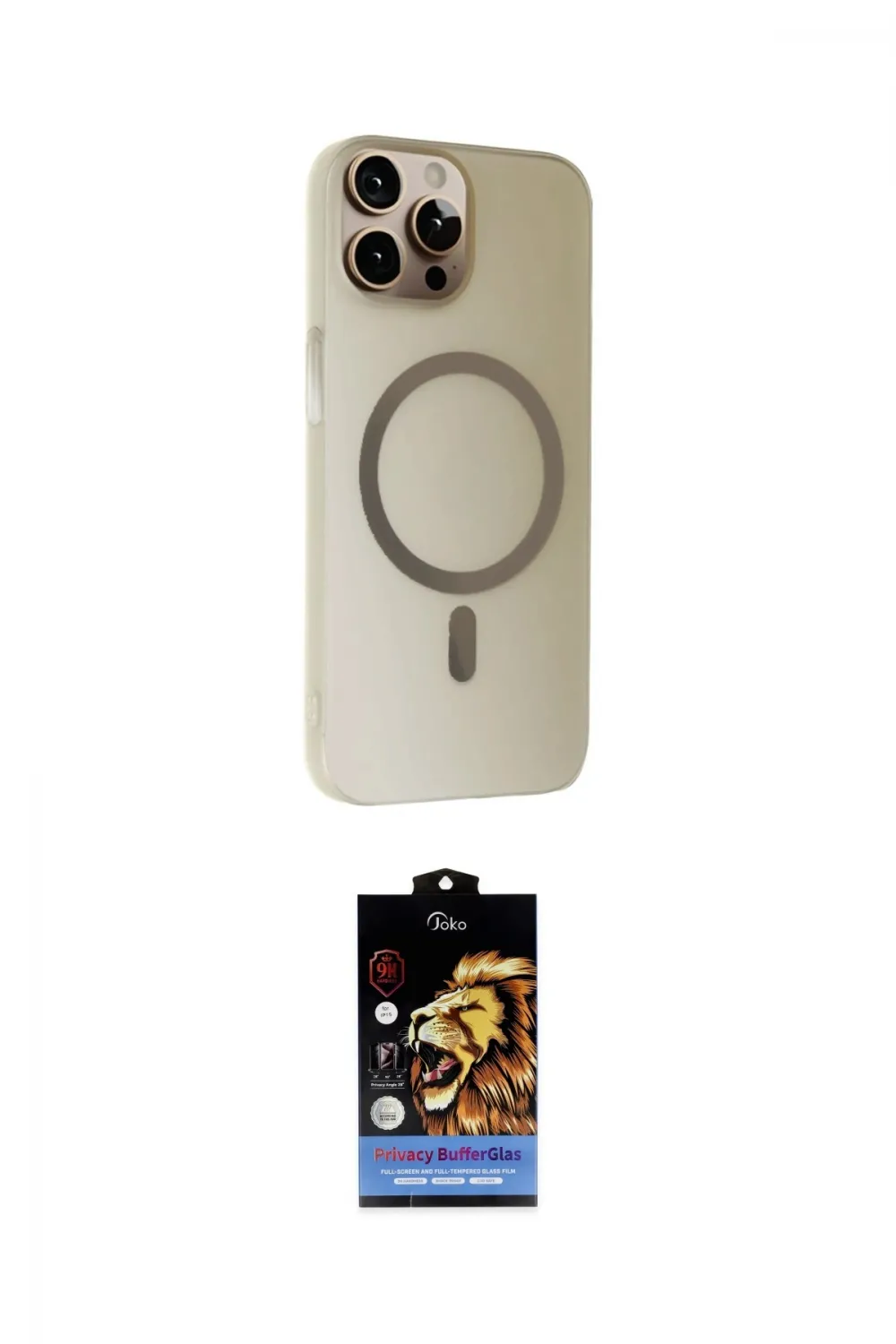ieg™ iPhone 14 Pro Kılıf Çekirdek Modern Prime - Siyah Buffer Hayalet Cam Ekran Koruyucu