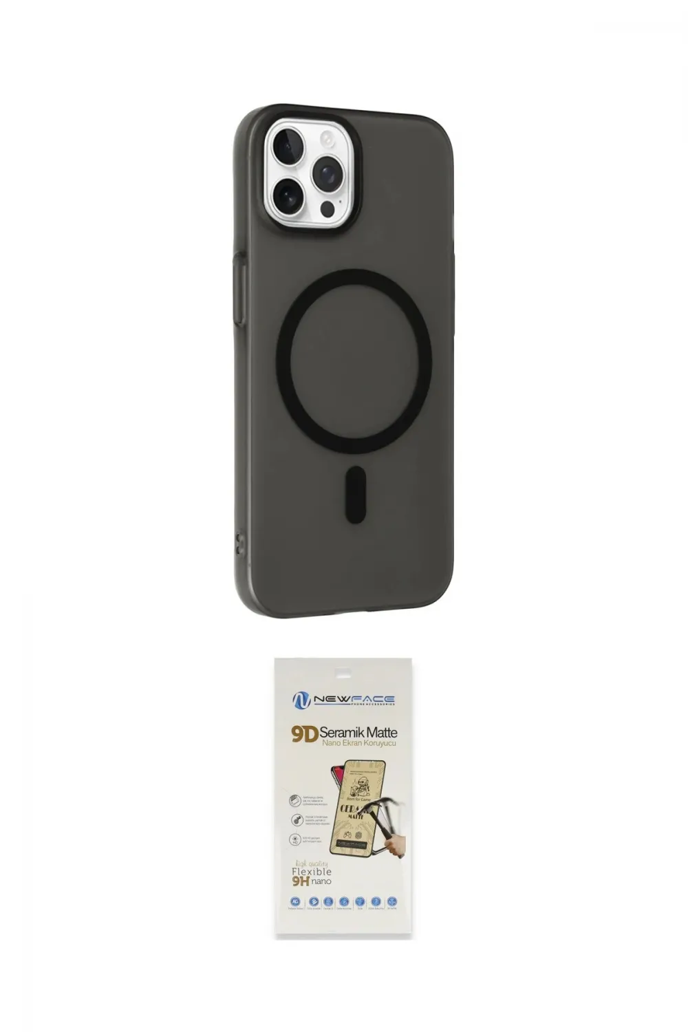 ieg™ iPhone 14 Pro Kılıf Çekirdek Modern Prime - Siyah Mat Seramik Nano Ekran Koruyucu