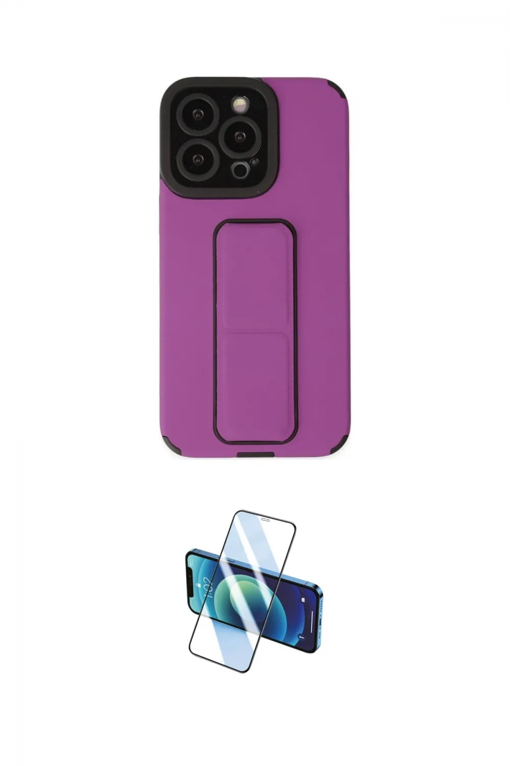ieg™ iPhone 14 Pro Kılıf Çekirdek Yansıma - Siyah 3D Antistatik Cam Ekran Koruyucu
