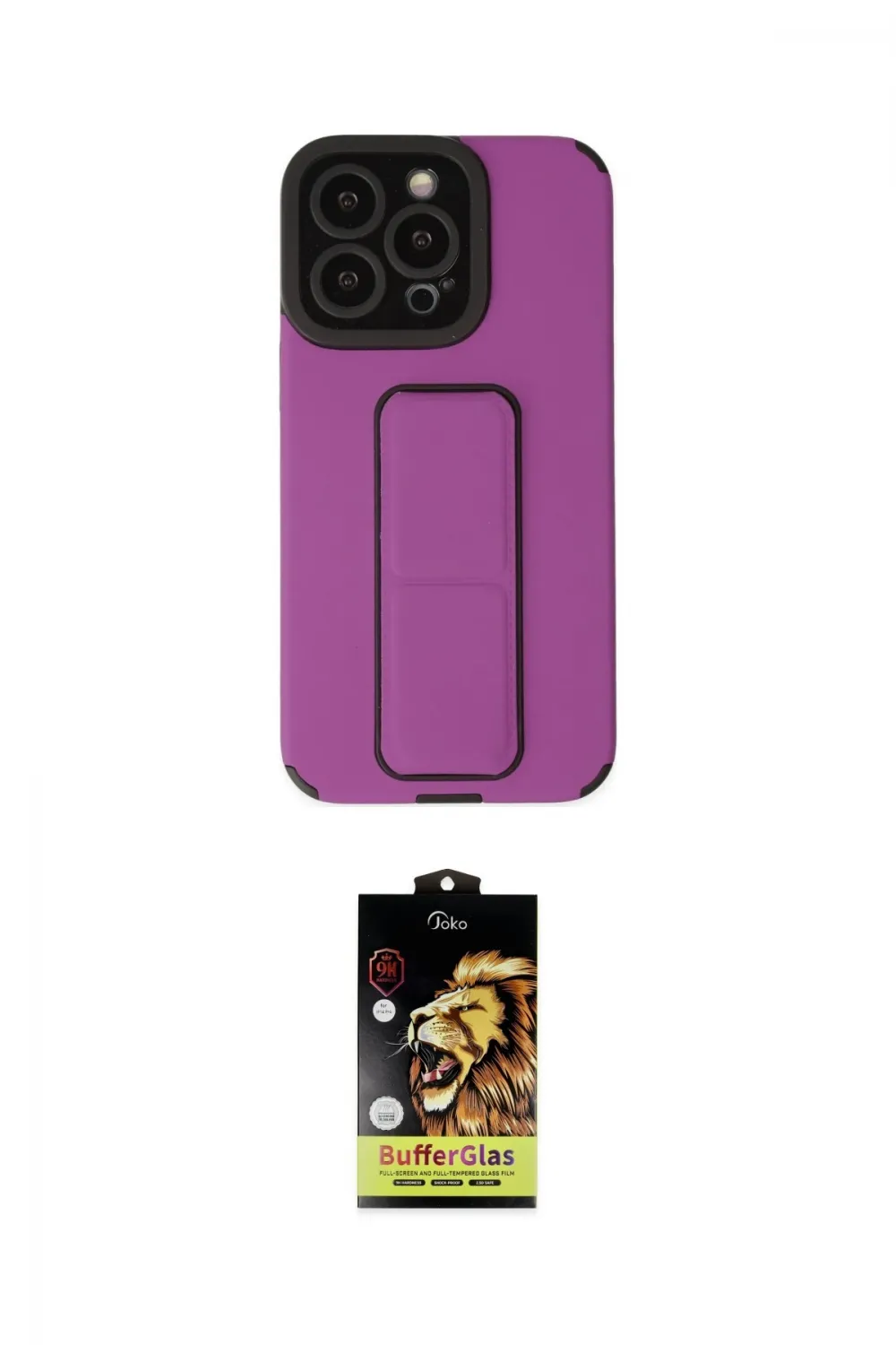 ieg™ iPhone 14 Pro Kılıf Çekirdek Yansıma - Siyah Buffer Cam Ekran Koruyucu