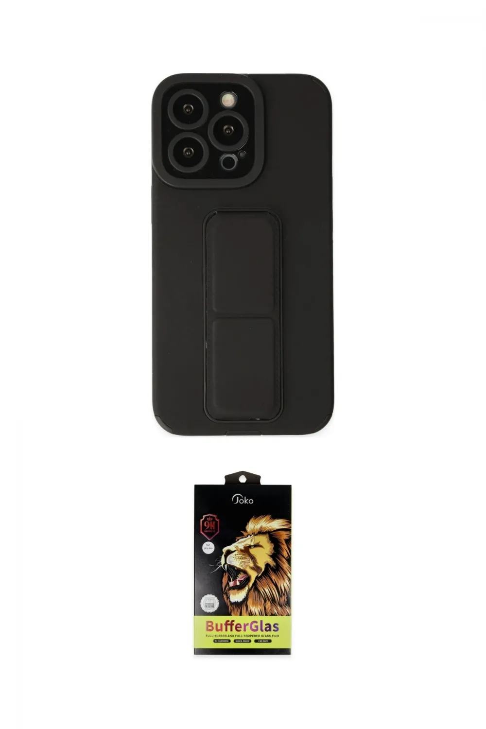 ieg™ iPhone 14 Pro Kılıf Çekirdek Yansıma - Siyah Buffer Cam Ekran Koruyucu