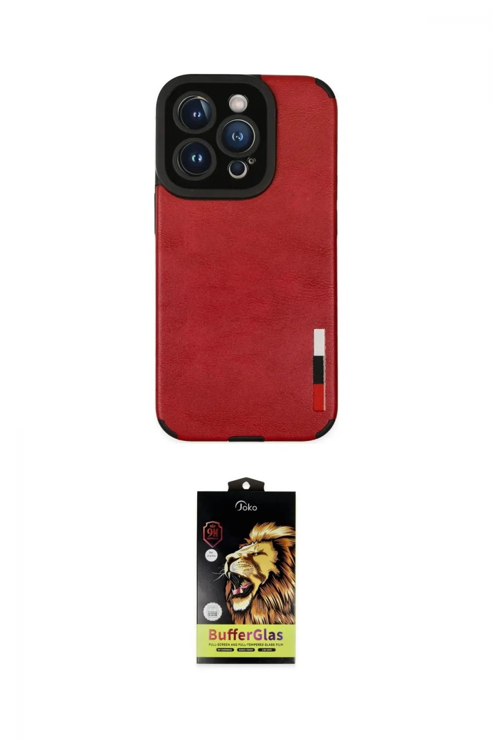 ieg™ iPhone 14 Pro Kılıf Doruk Asil Koleksiyonu - Siyah Buffer Cam Ekran Koruyucu