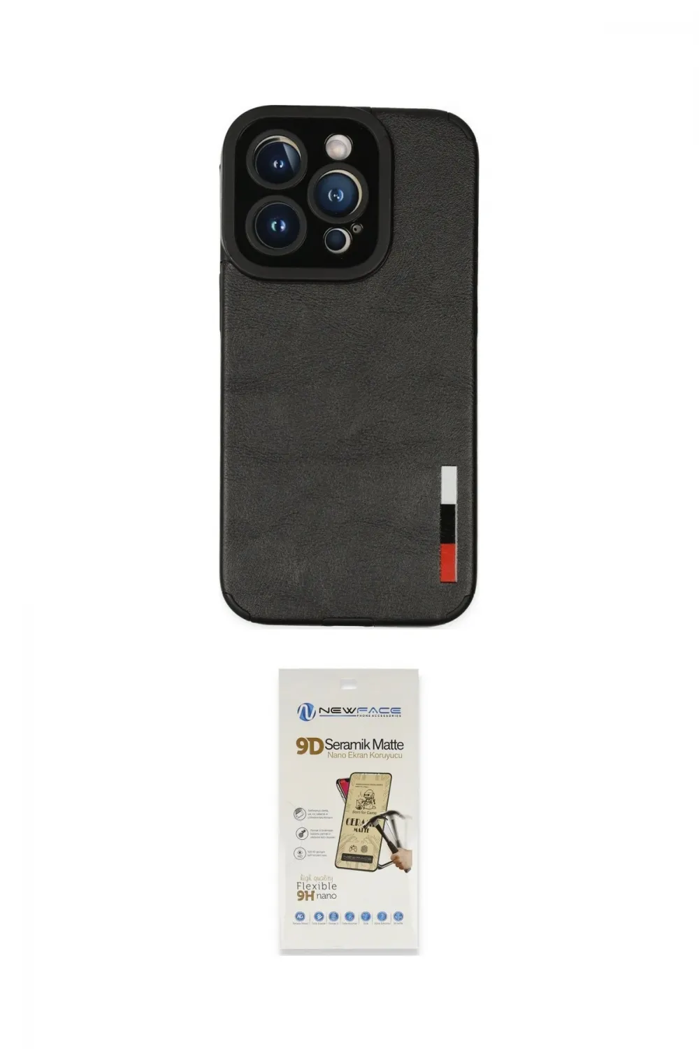 ieg™ iPhone 14 Pro Kılıf Doruk Asil Koleksiyonu - Siyah Mat Seramik Nano Ekran Koruyucu