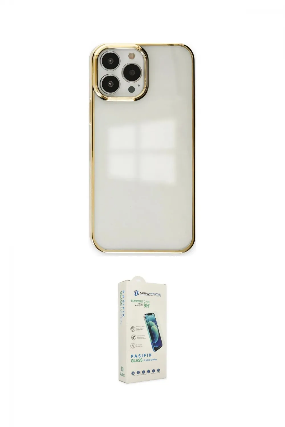 ieg™ iPhone 14 Pro Kılıf Doruk Doku Prime - Şeffaf Pasifik Cam Ekran Koruyucu