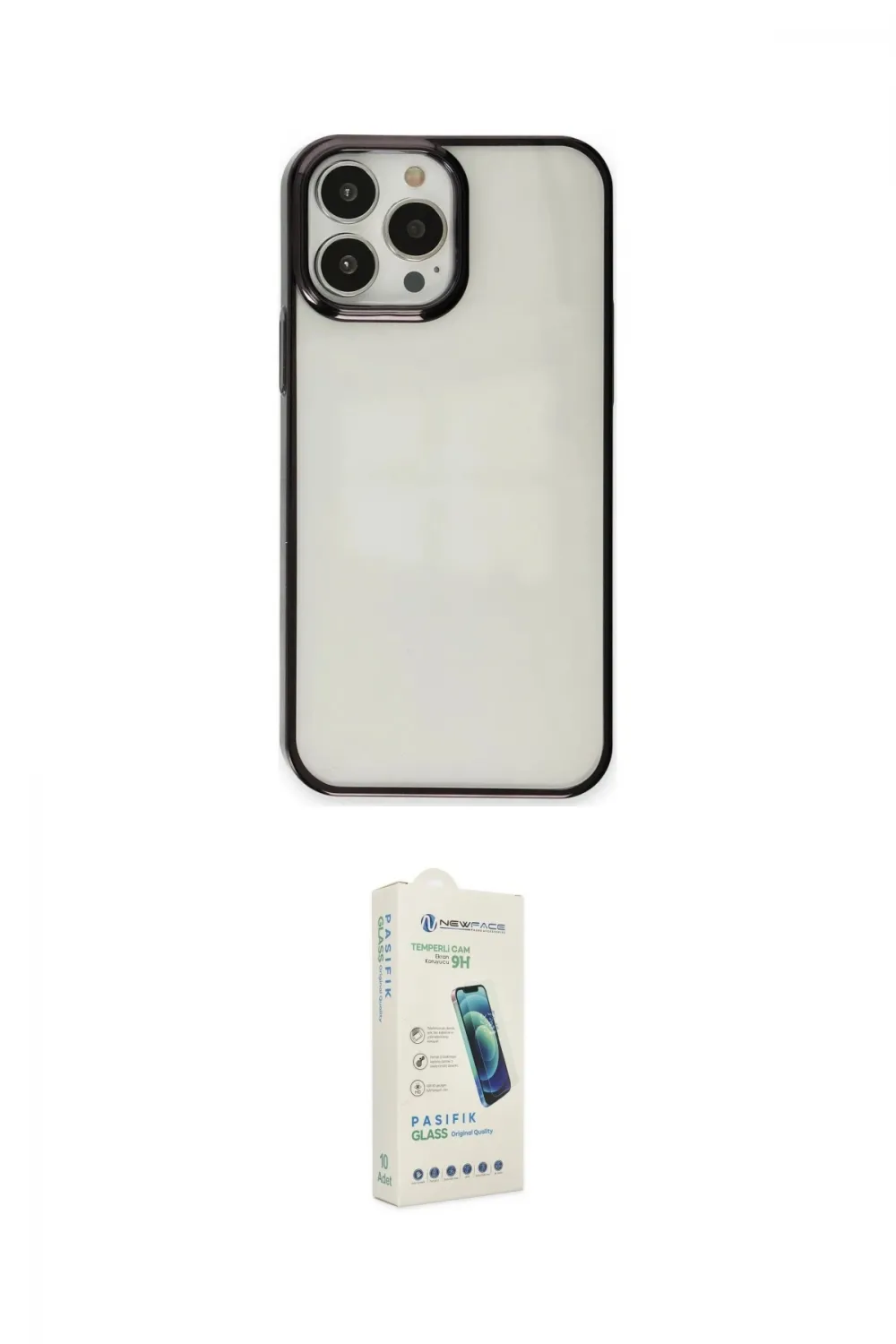 ieg™ iPhone 14 Pro Kılıf Doruk Doku Prime - Şeffaf Pasifik Cam Ekran Koruyucu