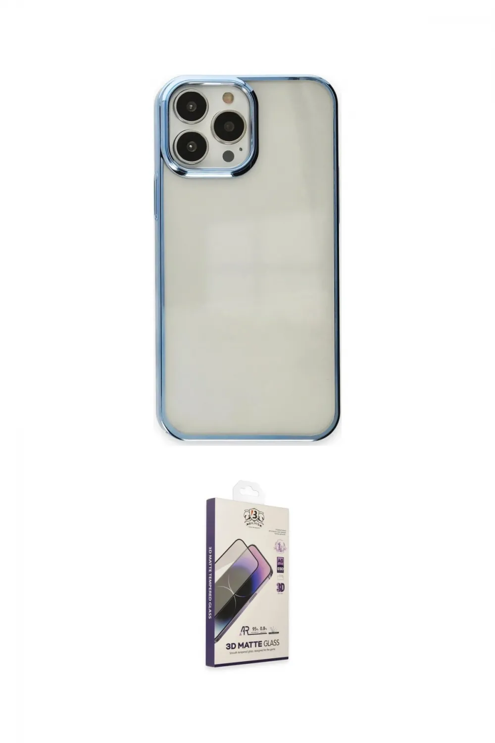 ieg™ iPhone 14 Pro Kılıf Doruk Doku Prime - Siyah Bilvis 3D Mat Cam Ekran Koruyucu