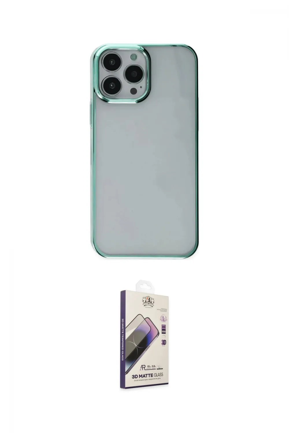 ieg™ iPhone 14 Pro Kılıf Doruk Doku Prime - Siyah Bilvis 3D Mat Cam Ekran Koruyucu