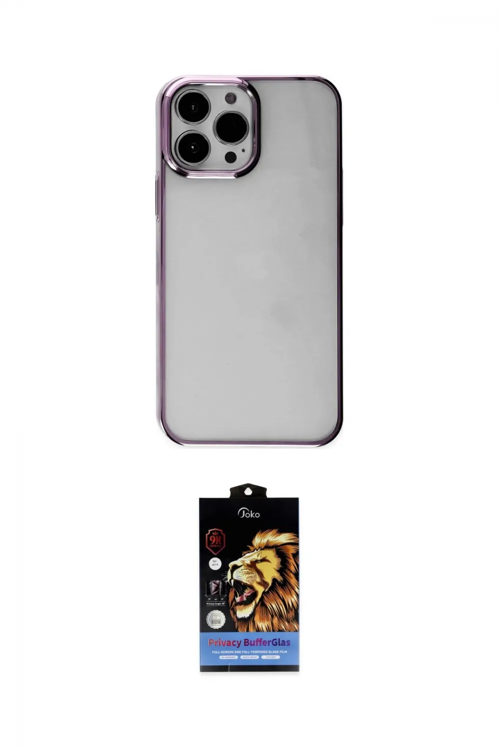 ieg™ iPhone 14 Pro Kılıf Doruk Doku Prime - Siyah Buffer Hayalet Cam Ekran Koruyucu