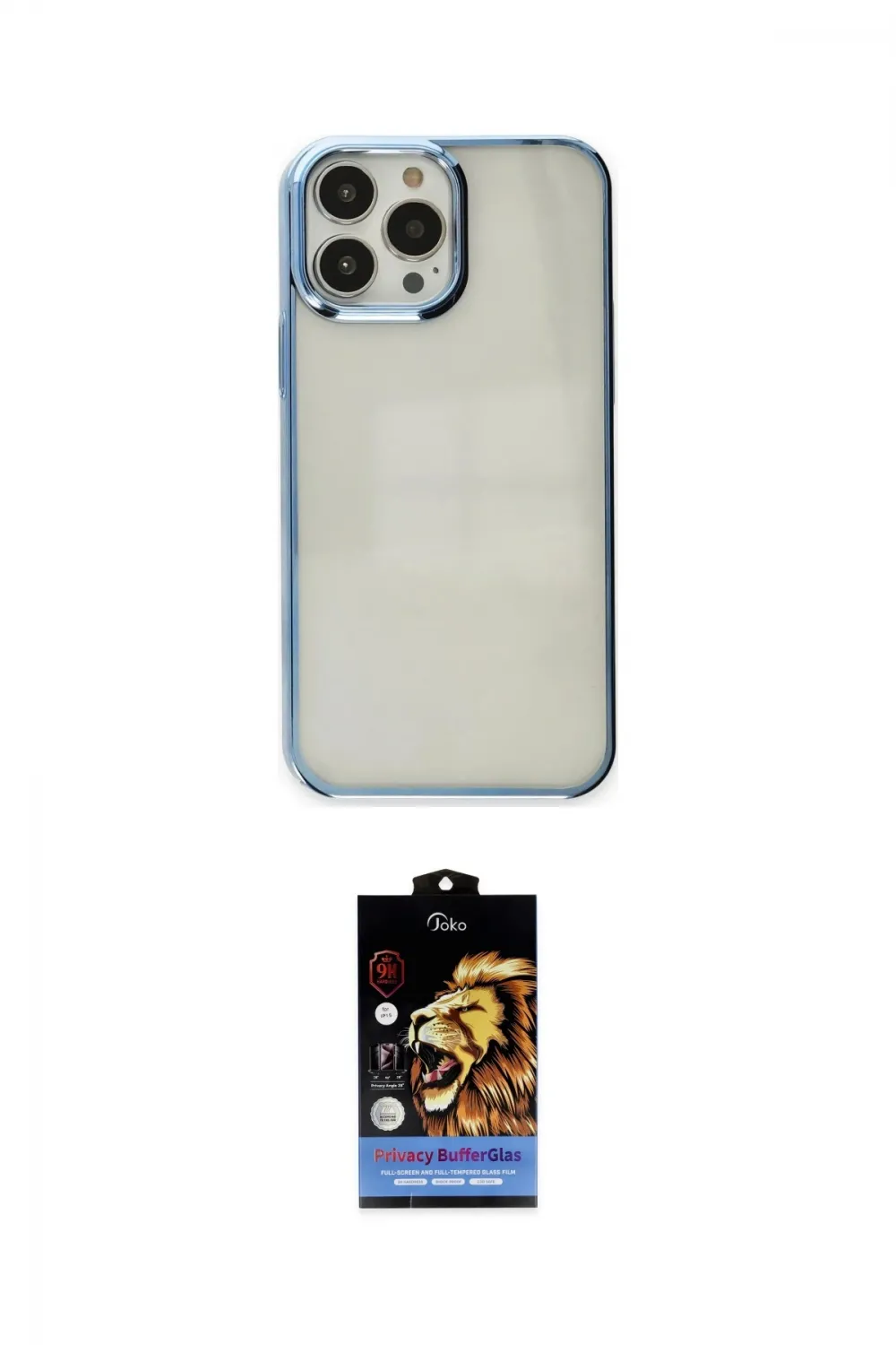 ieg™ iPhone 14 Pro Kılıf Doruk Doku Prime - Siyah Buffer Hayalet Cam Ekran Koruyucu