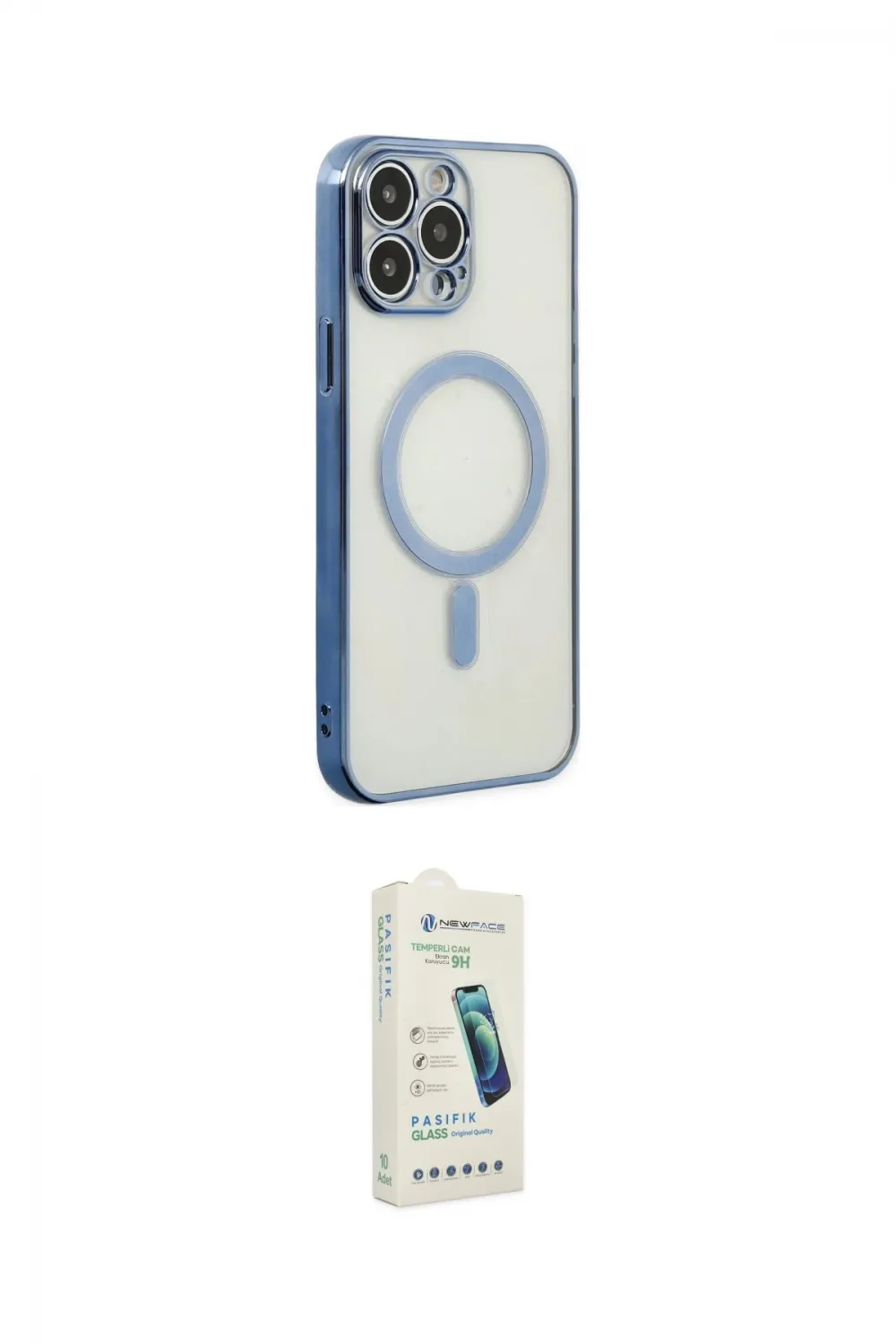 ieg™ iPhone 14 Pro Kılıf Doruk Minimal - Şeffaf Pasifik Cam Ekran Koruyucu