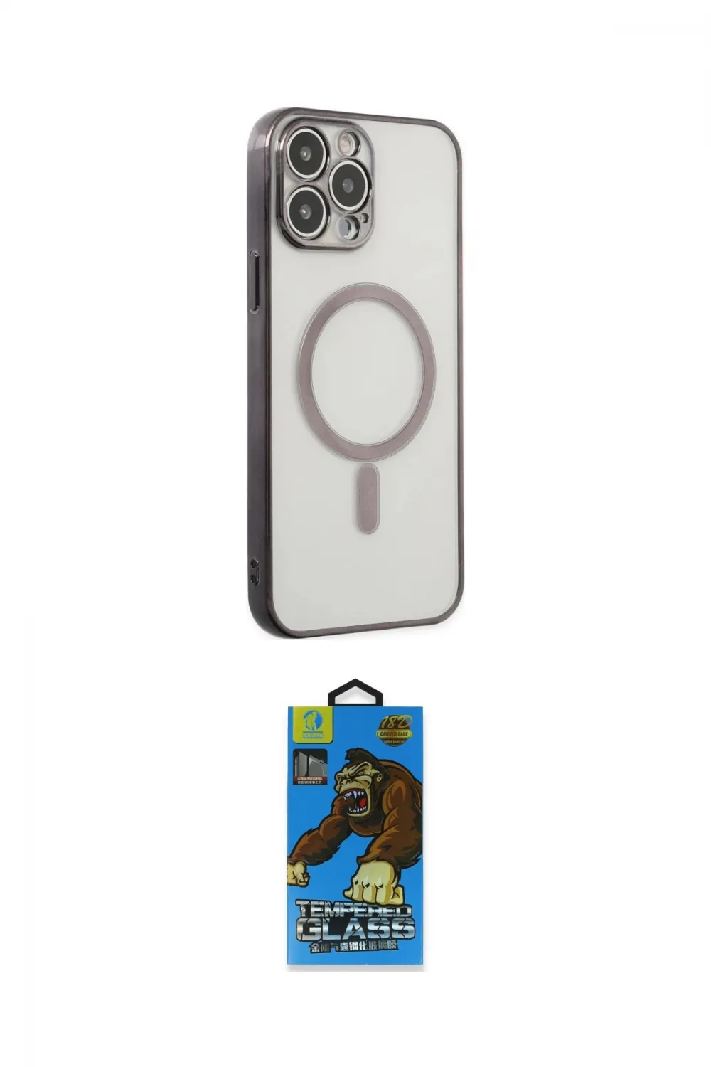 ieg™ iPhone 14 Pro Kılıf Doruk Minimal - Siyah 18D Cam Ekran Koruyucu