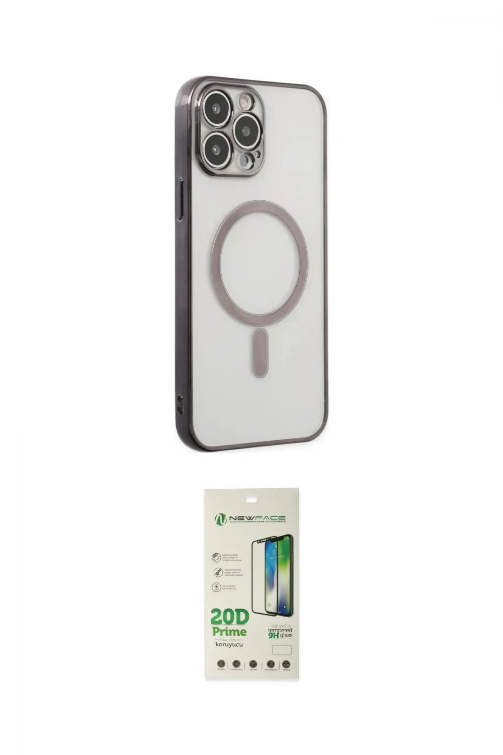 ieg™ iPhone 14 Pro Kılıf Doruk Minimal - Siyah 20D Premium Cam Ekran Koruyucu