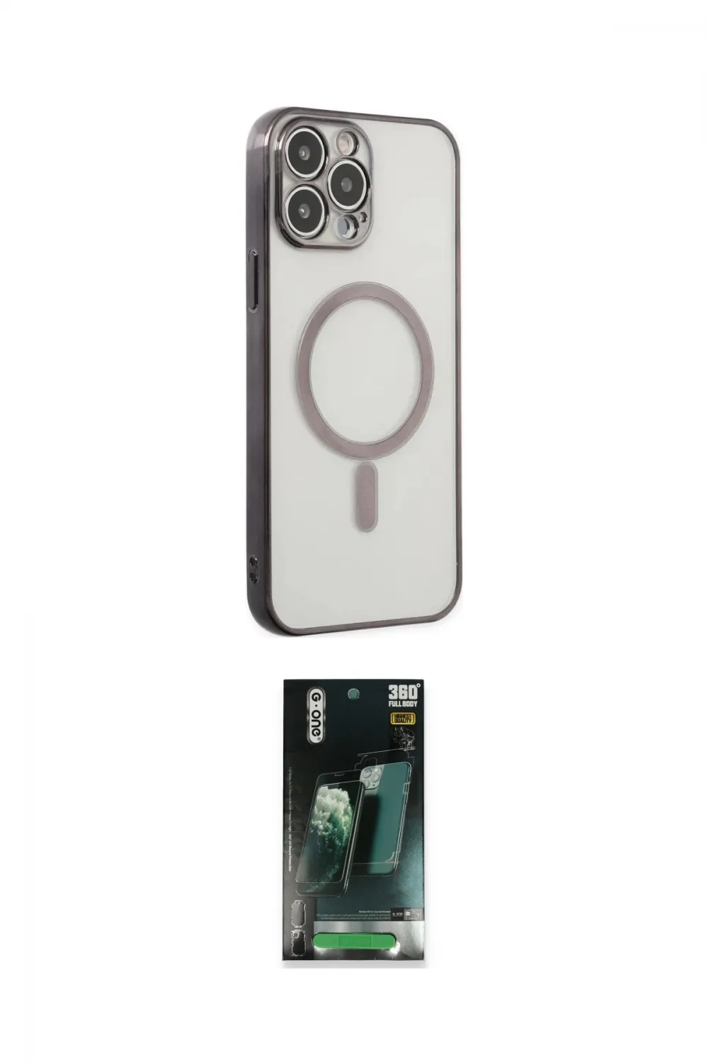 ieg™ iPhone 14 Pro Kılıf Doruk Minimal - Siyah 360 Mat Full Body Arka Koruyucu