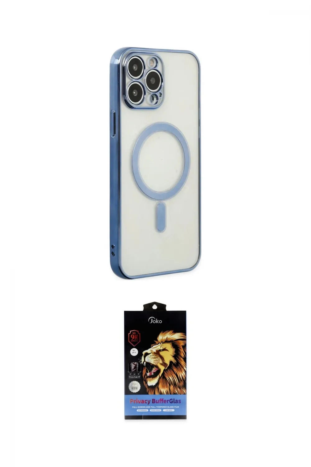 ieg™ iPhone 14 Pro Kılıf Doruk Minimal - Siyah Buffer Hayalet Cam Ekran Koruyucu