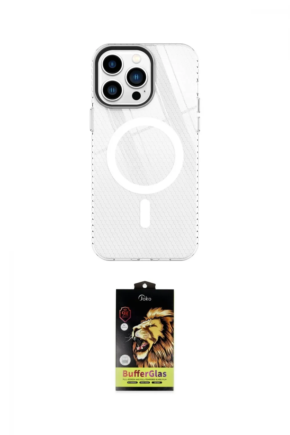 ieg™ iPhone 14 Pro Kılıf Doruk Prime - Siyah Buffer Cam Ekran Koruyucu