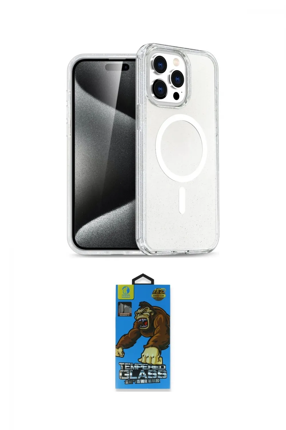ieg™ iPhone 14 Pro Kılıf Eksen Doku Koleksiyonu - Siyah 18D Cam Ekran Koruyucu
