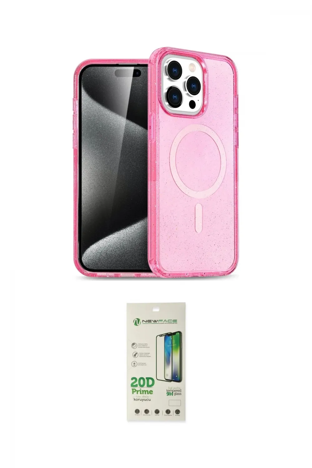 ieg™ iPhone 14 Pro Kılıf Eksen Doku Koleksiyonu - Siyah 20D Premium Cam Ekran Koruyucu