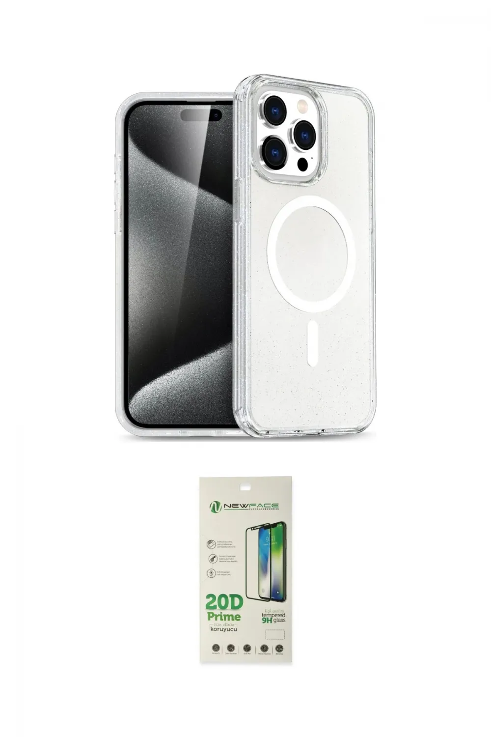 ieg™ iPhone 14 Pro Kılıf Eksen Doku Koleksiyonu - Siyah 20D Premium Cam Ekran Koruyucu