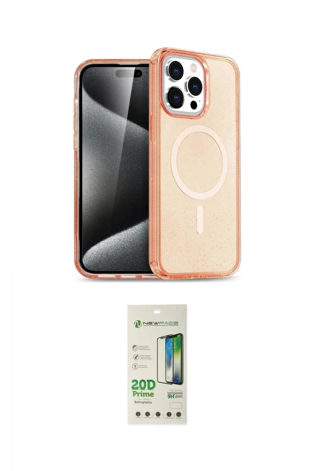 ieg™ iPhone 14 Pro Kılıf Eksen Doku Koleksiyonu - Siyah 20D Premium Cam Ekran Koruyucu