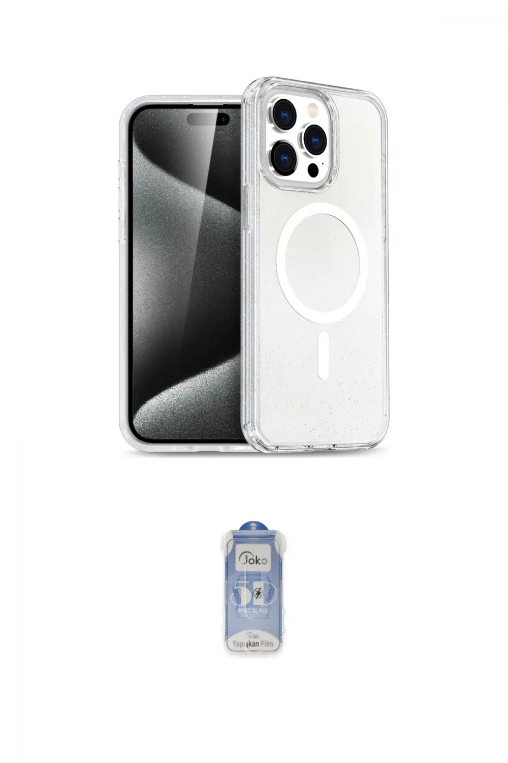 ieg™ iPhone 14 Pro Kılıf Eksen Doku Koleksiyonu - Siyah Joko Magic 5D Cam