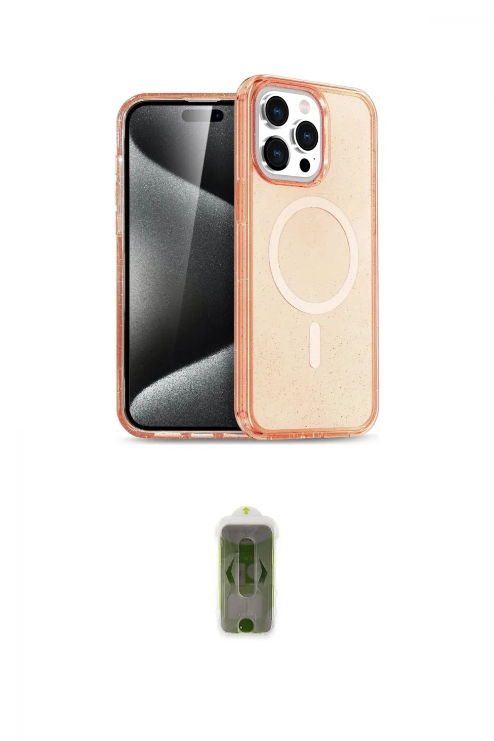 ieg™ iPhone 14 Pro Kılıf Eksen Doku Koleksiyonu - Siyah Joko Magic 5D Hayalet Cam