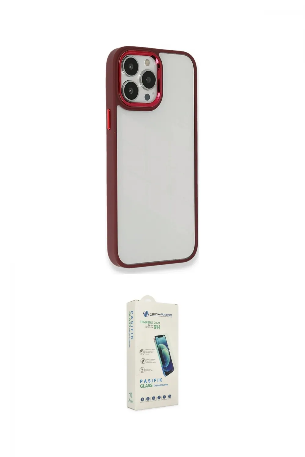 ieg™ iPhone 14 Pro Kılıf Eksen Doku Prime - Şeffaf Pasifik Cam Ekran Koruyucu
