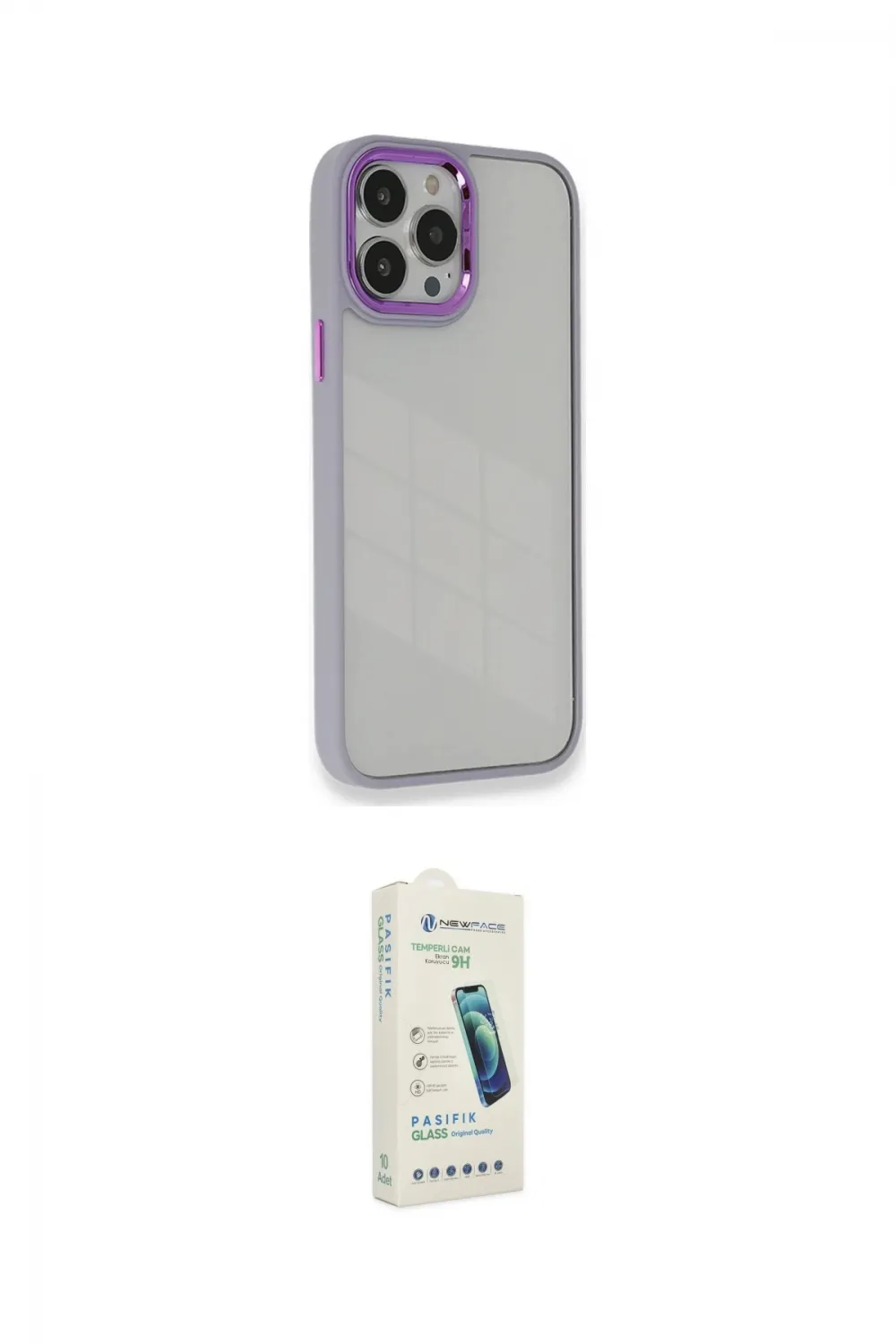 ieg™ iPhone 14 Pro Kılıf Eksen Doku Prime - Şeffaf Pasifik Cam Ekran Koruyucu
