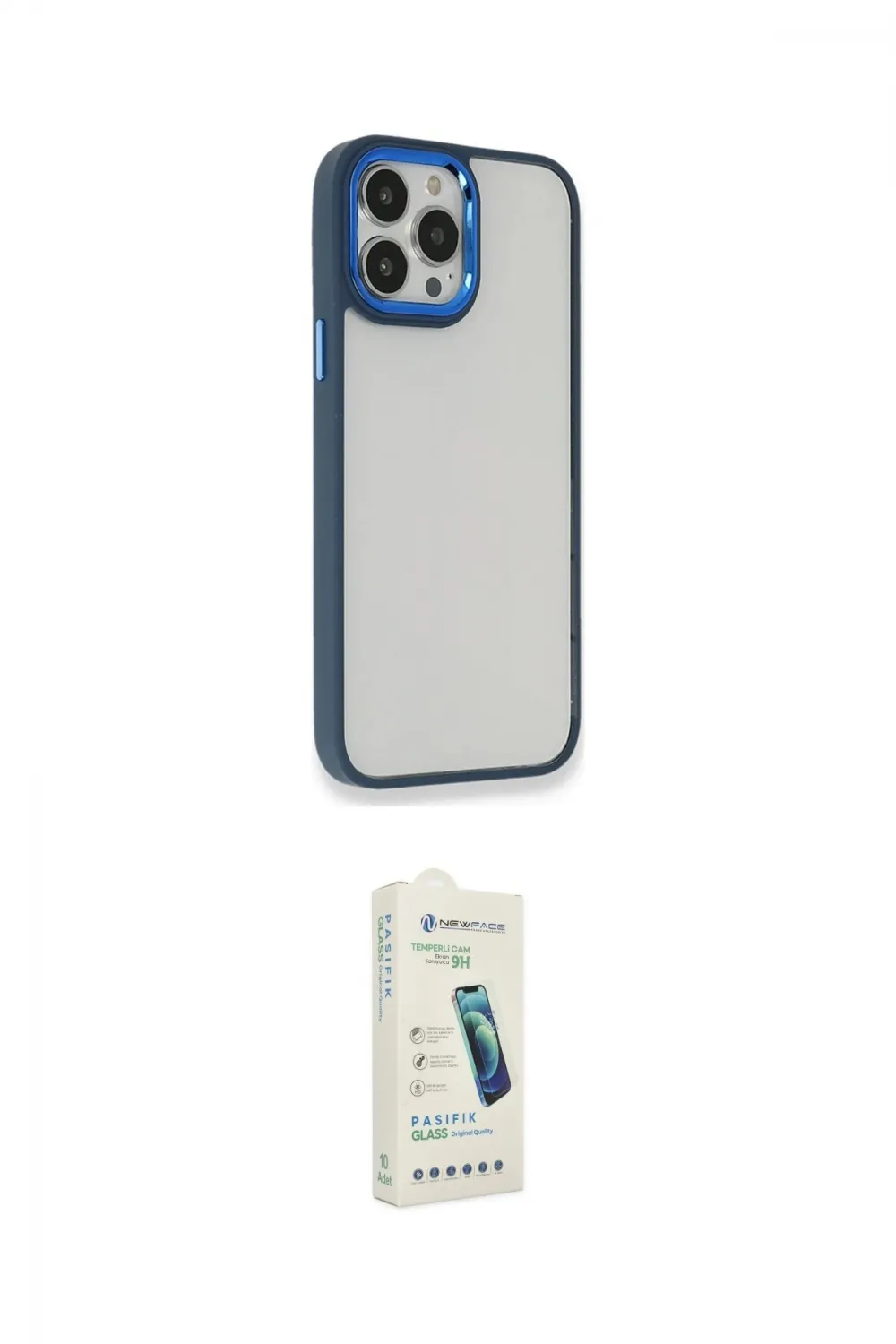 ieg™ iPhone 14 Pro Kılıf Eksen Doku Prime - Şeffaf Pasifik Cam Ekran Koruyucu