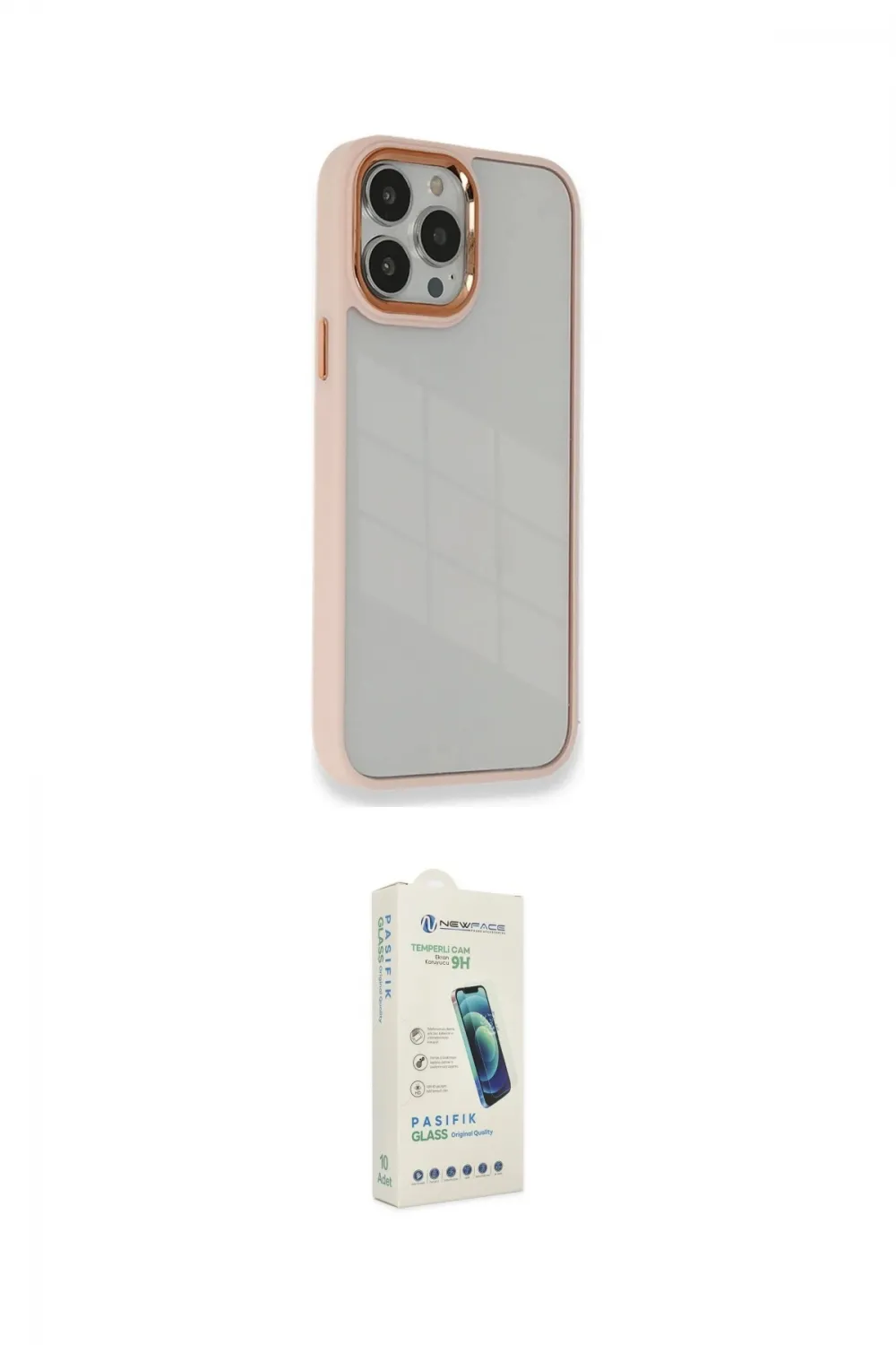 ieg™ iPhone 14 Pro Kılıf Eksen Doku Prime - Şeffaf Pasifik Cam Ekran Koruyucu