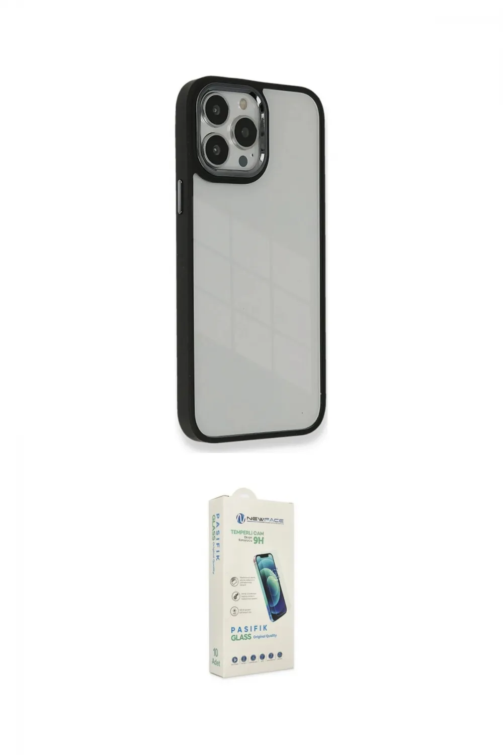 ieg™ iPhone 14 Pro Kılıf Eksen Doku Prime - Şeffaf Pasifik Cam Ekran Koruyucu