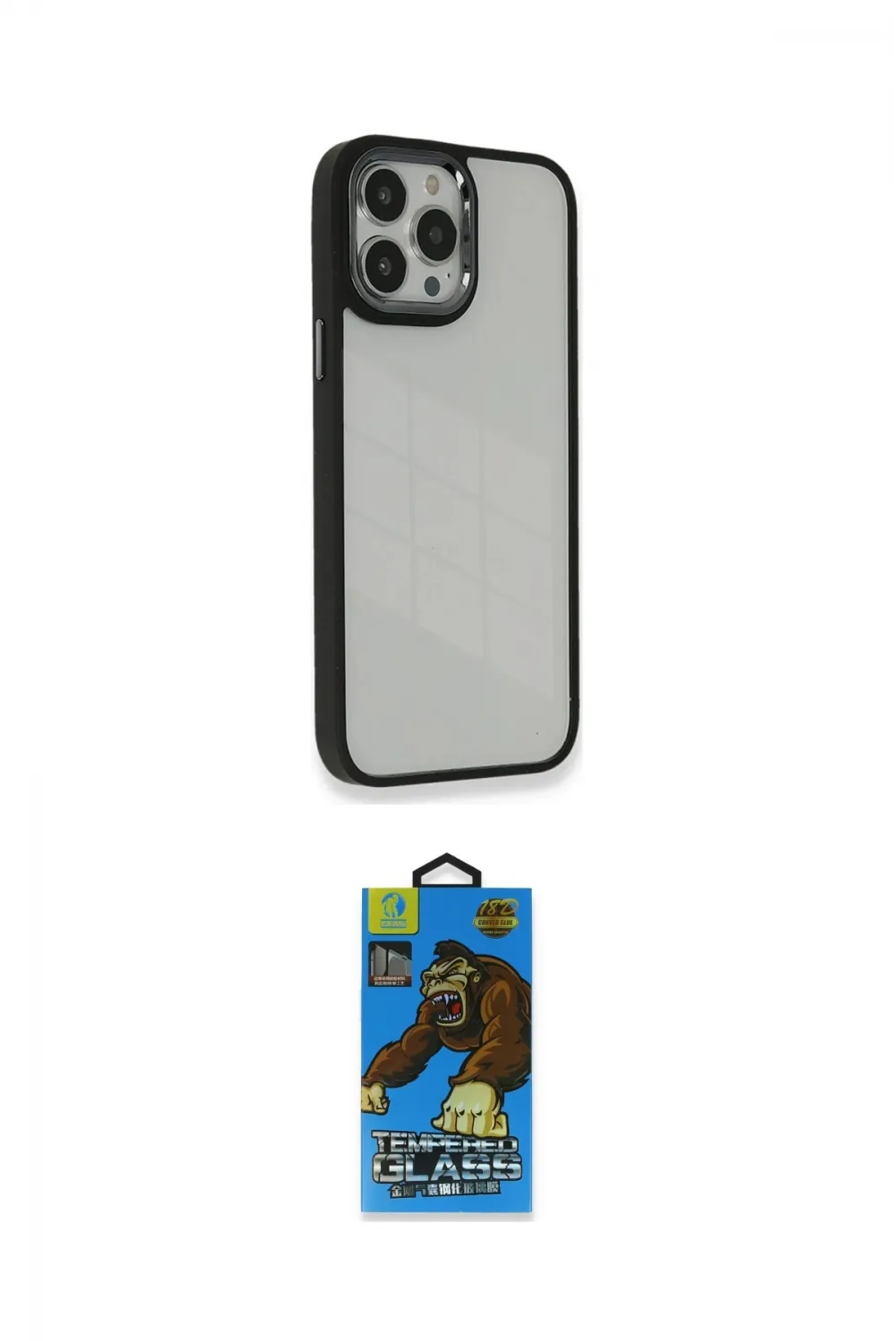 ieg™ iPhone 14 Pro Kılıf Eksen Doku Prime - Siyah 18D Cam Ekran Koruyucu