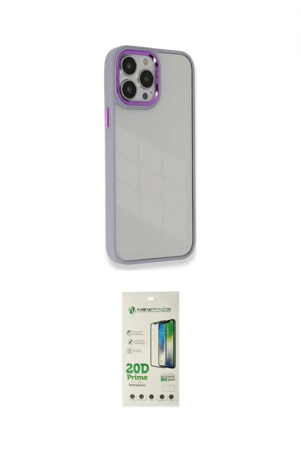 ieg™ iPhone 14 Pro Kılıf Eksen Doku Prime - Siyah 20D Premium Cam Ekran Koruyucu
