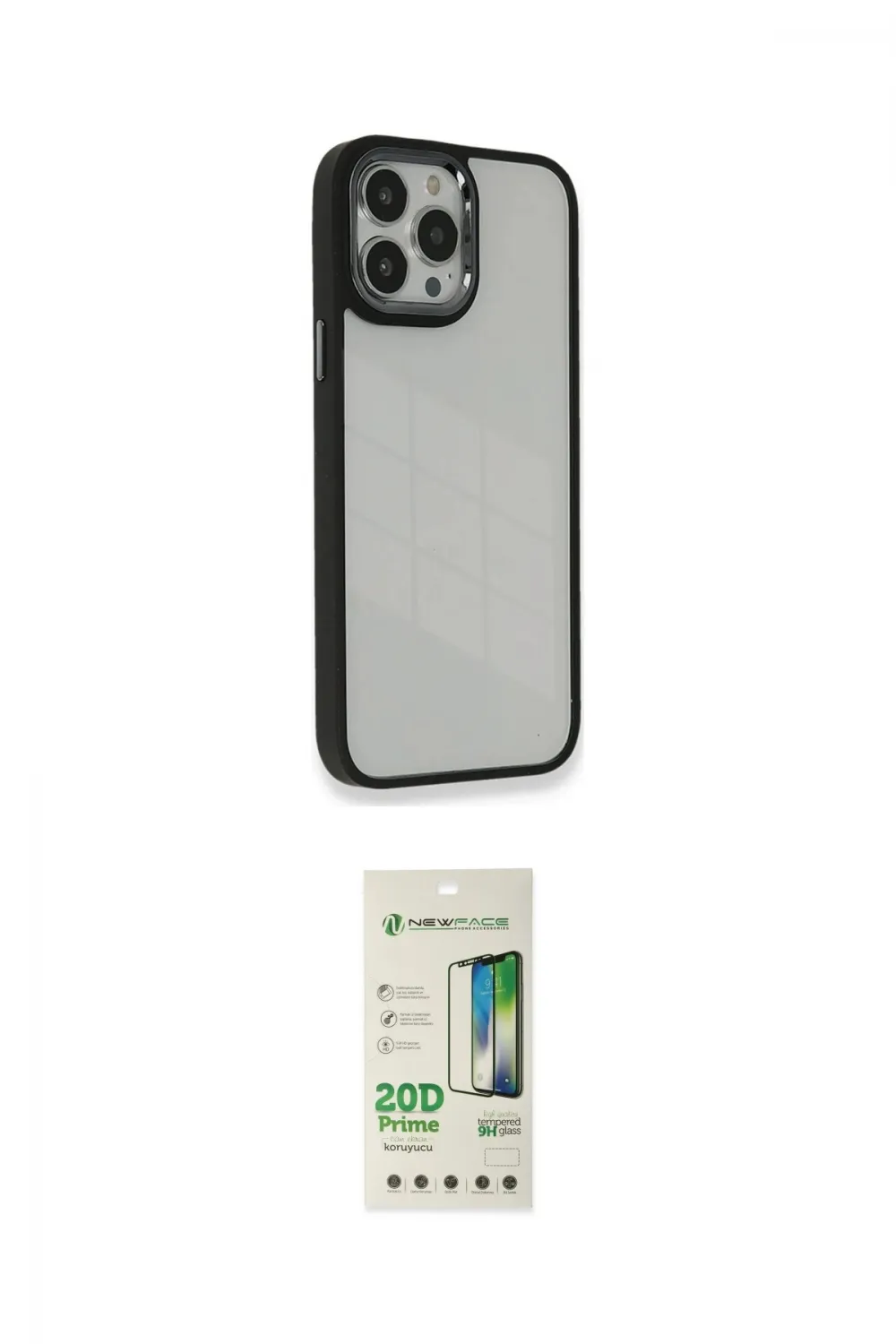 ieg™ iPhone 14 Pro Kılıf Eksen Doku Prime - Siyah 20D Premium Cam Ekran Koruyucu