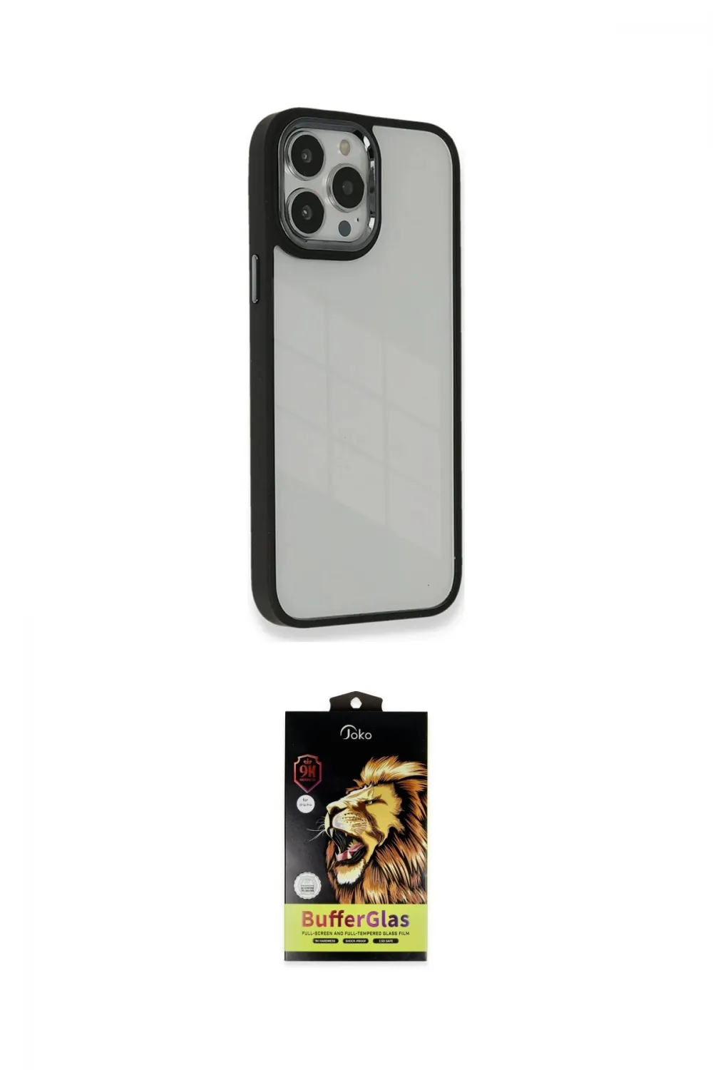 ieg™ iPhone 14 Pro Kılıf Eksen Doku Prime - Siyah Buffer Cam Ekran Koruyucu