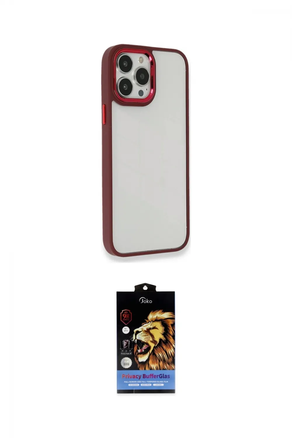 ieg™ iPhone 14 Pro Kılıf Eksen Doku Prime - Siyah Buffer Hayalet Cam Ekran Koruyucu